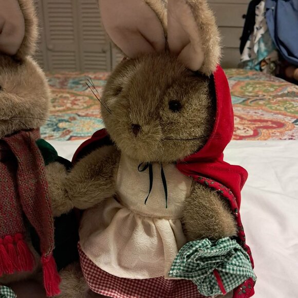 EDEN BEATRIX POTTER PETER RABBIT AND MRS RABBIT CHRISTMAS PLUSH SET COLLECTIBLE - Picture 5 of 5